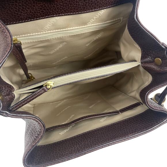 Brahmin Margo Tassel Flap Crossbody Bag Solid Chocolate Brown - Picture 7 of 9